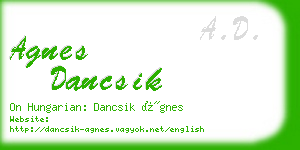 agnes dancsik business card